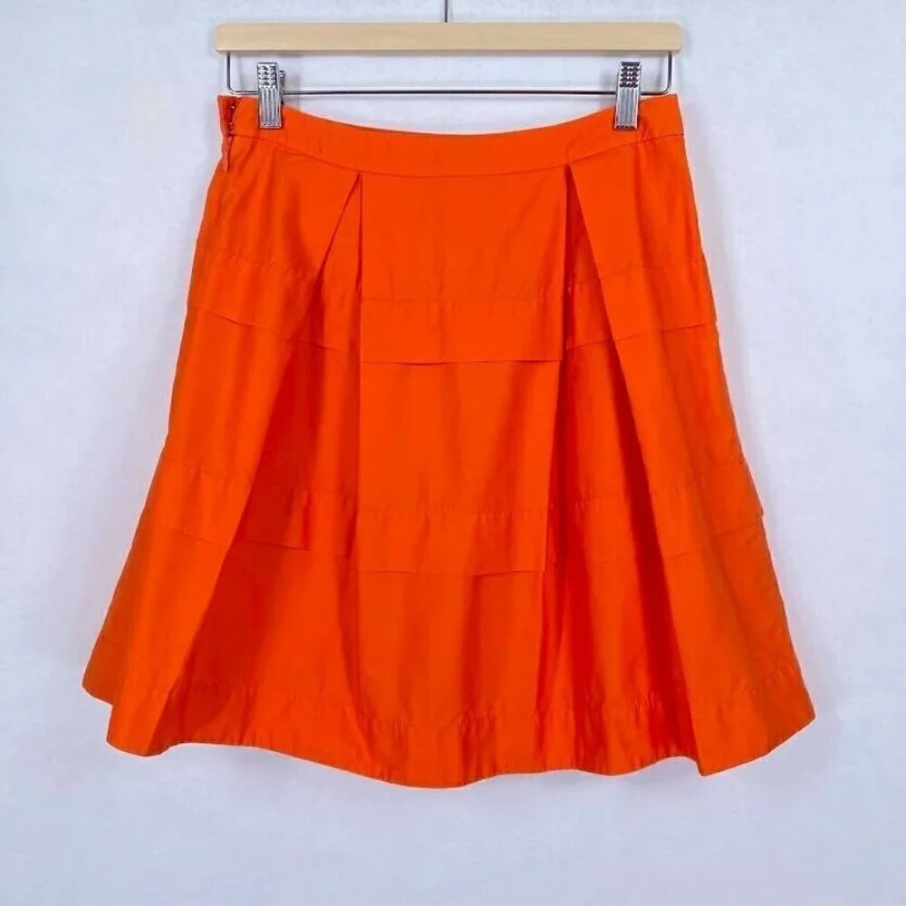 J. Crew Pleated Mini Cotton Skirt Lightweight Summer Preppy Whimsy Fun Sateen 0